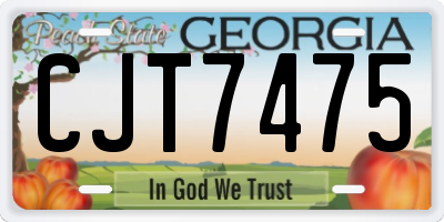 GA license plate CJT7475