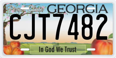 GA license plate CJT7482