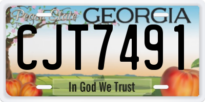 GA license plate CJT7491