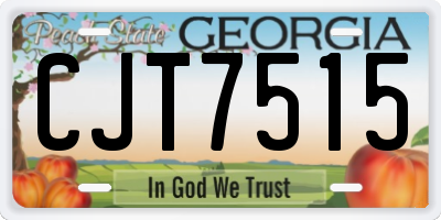 GA license plate CJT7515