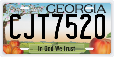 GA license plate CJT7520