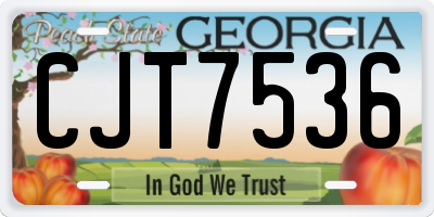 GA license plate CJT7536