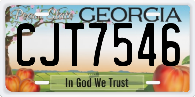 GA license plate CJT7546