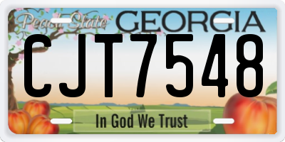 GA license plate CJT7548