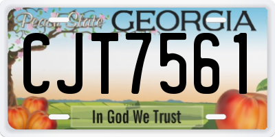 GA license plate CJT7561