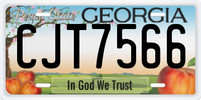 GA license plate CJT7566