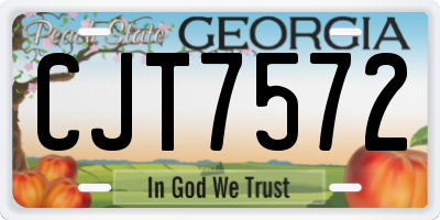 GA license plate CJT7572