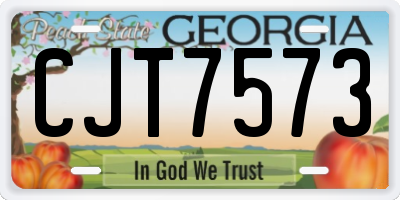 GA license plate CJT7573