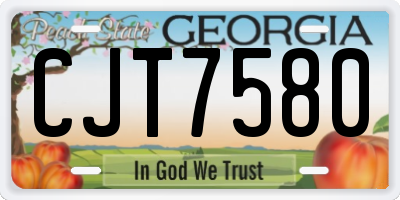 GA license plate CJT7580