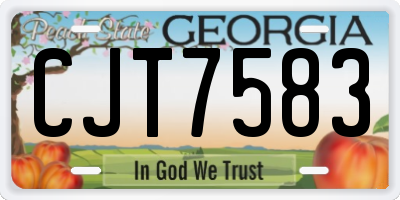 GA license plate CJT7583