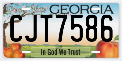 GA license plate CJT7586