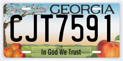 GA license plate CJT7591