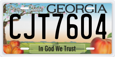 GA license plate CJT7604