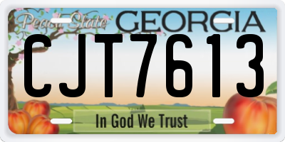 GA license plate CJT7613