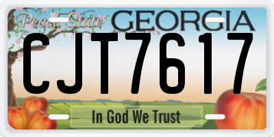 GA license plate CJT7617