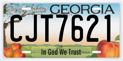 GA license plate CJT7621