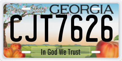 GA license plate CJT7626