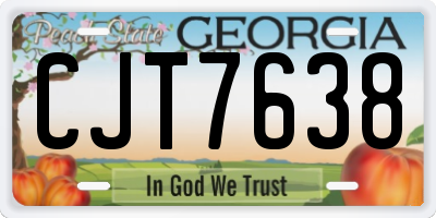 GA license plate CJT7638