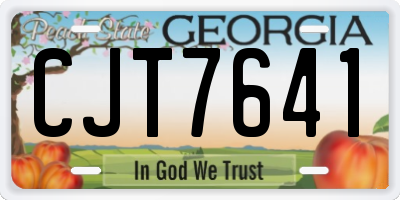 GA license plate CJT7641