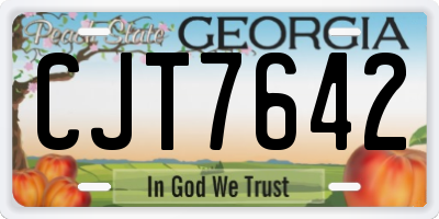 GA license plate CJT7642