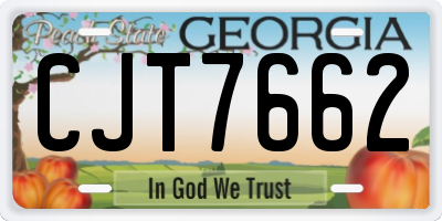GA license plate CJT7662