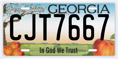 GA license plate CJT7667