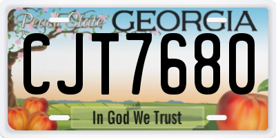 GA license plate CJT7680