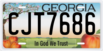 GA license plate CJT7686