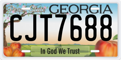 GA license plate CJT7688