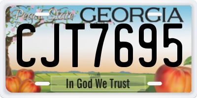 GA license plate CJT7695