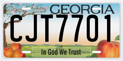 GA license plate CJT7701