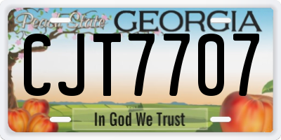 GA license plate CJT7707