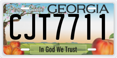 GA license plate CJT7711