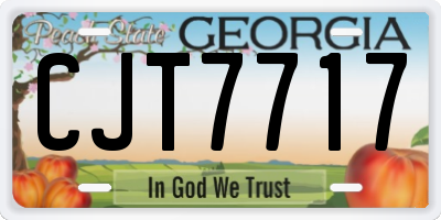 GA license plate CJT7717