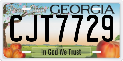 GA license plate CJT7729