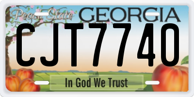 GA license plate CJT7740