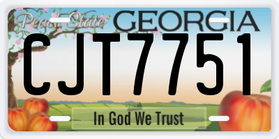 GA license plate CJT7751