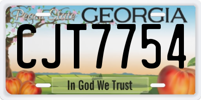 GA license plate CJT7754