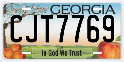 GA license plate CJT7769