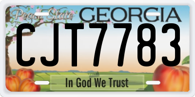 GA license plate CJT7783