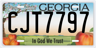 GA license plate CJT7797