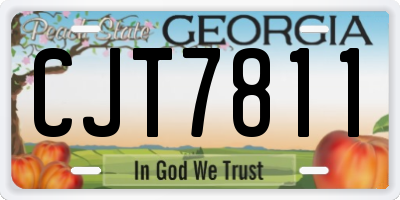 GA license plate CJT7811