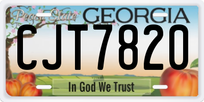 GA license plate CJT7820