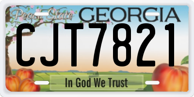 GA license plate CJT7821