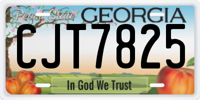 GA license plate CJT7825