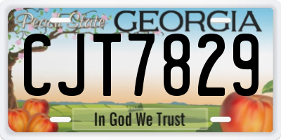 GA license plate CJT7829