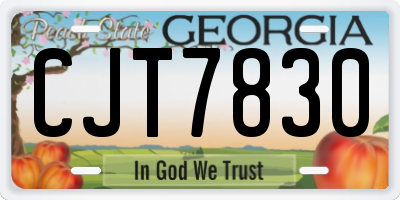 GA license plate CJT7830