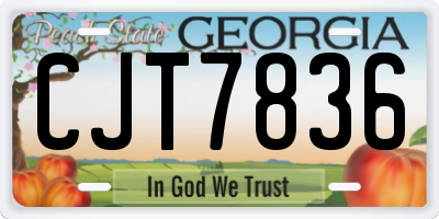 GA license plate CJT7836
