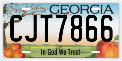 GA license plate CJT7866