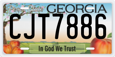 GA license plate CJT7886